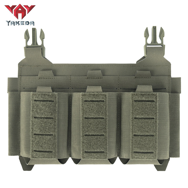 YKD-0144-762 Short Tactical Pack With Three Front Magazine Pouches And Molle System With Buckles