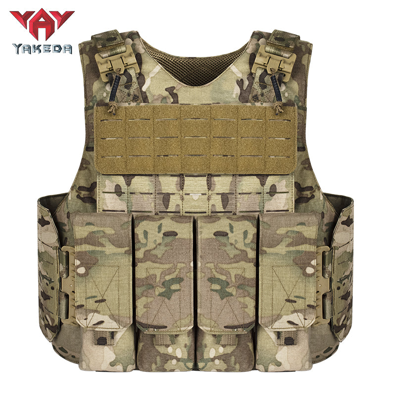 Yakeda VT-8770 Tactical Vest 500D Nylon with PP Webbing Camouflage Design No Additional Features
