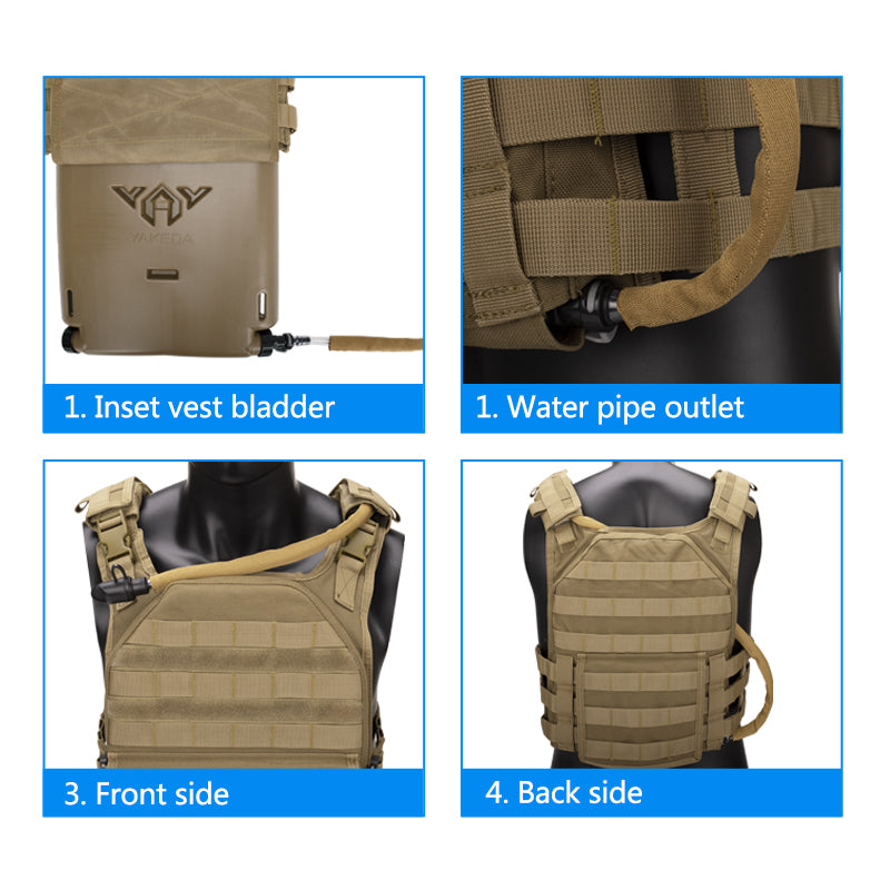 YAKEDA Multi-Functional 1.75L Water Bladder Vest Insert New Tactical Water Bladder Insert
