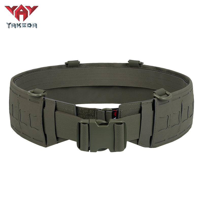 YKD-0115 Yakeda Tactical Black Belt made from 500D nylon, excellent for outdoor activities and tactical use.