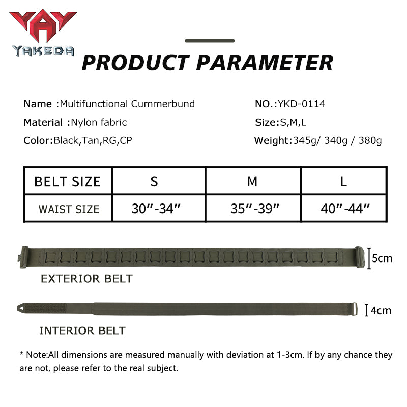 YKD-0114 Yakeda Tactical Belt 500D Nylon Camouflage Design with Buckle No Additional Features