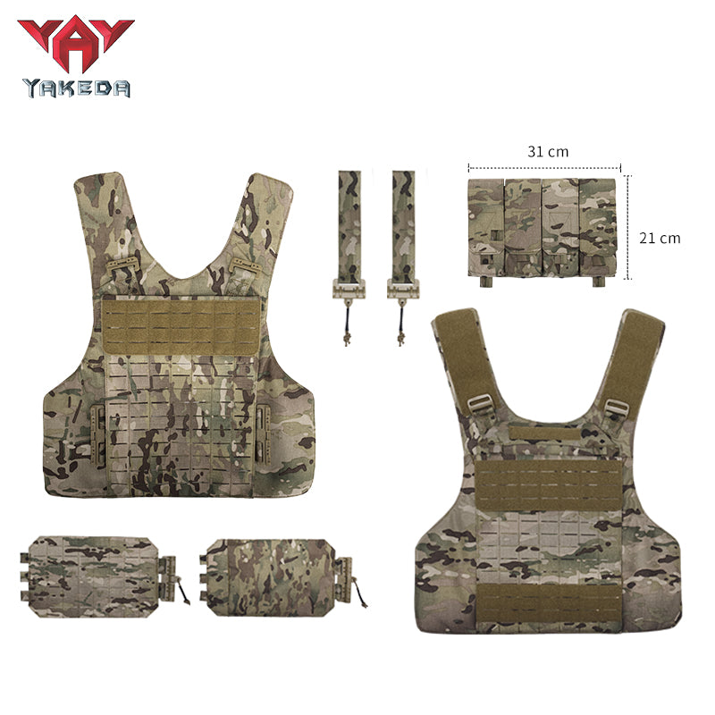 Yakeda VT-8770 Tactical Vest 500D Nylon with PP Webbing Camouflage Design No Additional Features