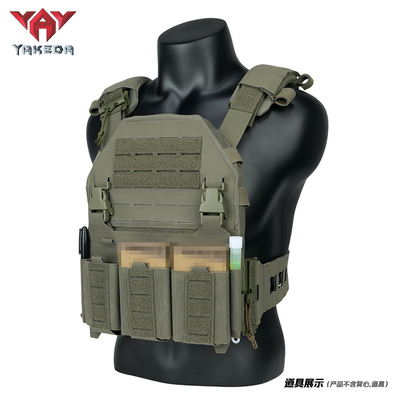 YKD-0144-762 Short Tactical Pack With Three Front Magazine Pouches And Molle System With Buckles