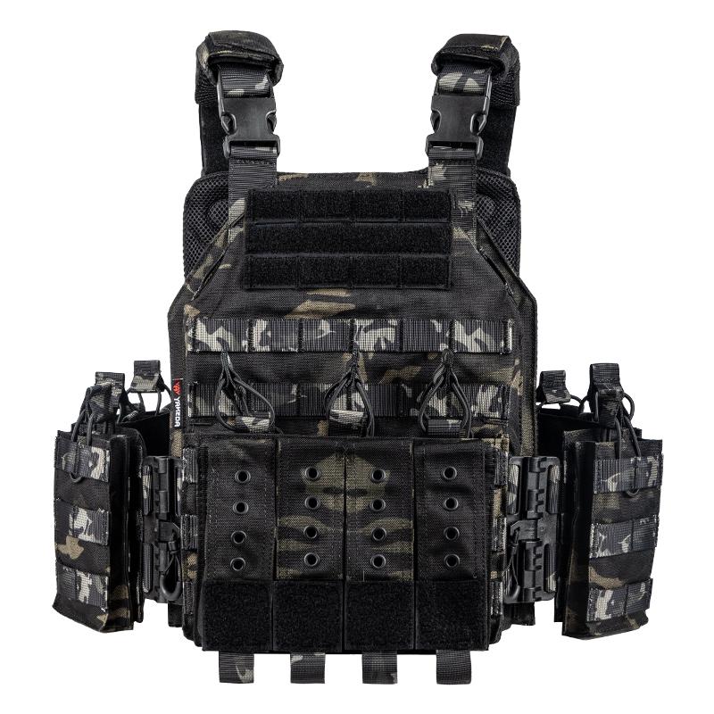 VT-6026-3 QR Outdoor Hunting Sports Vest with Camouflage Design and Multiple Pockets for Tactical Use All Seasons Square Neck