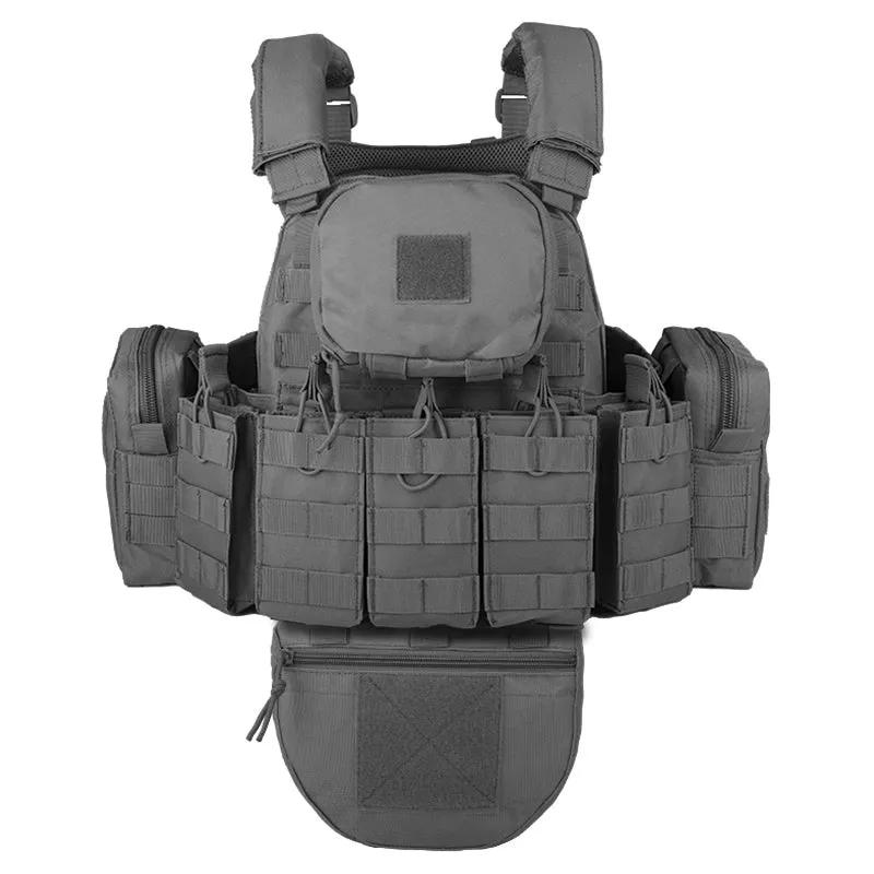 YAKEDA VT-6031-8 Modular Tactical Vest - Adjustable Training & Hunting Plate Carrier with Removable Pouches