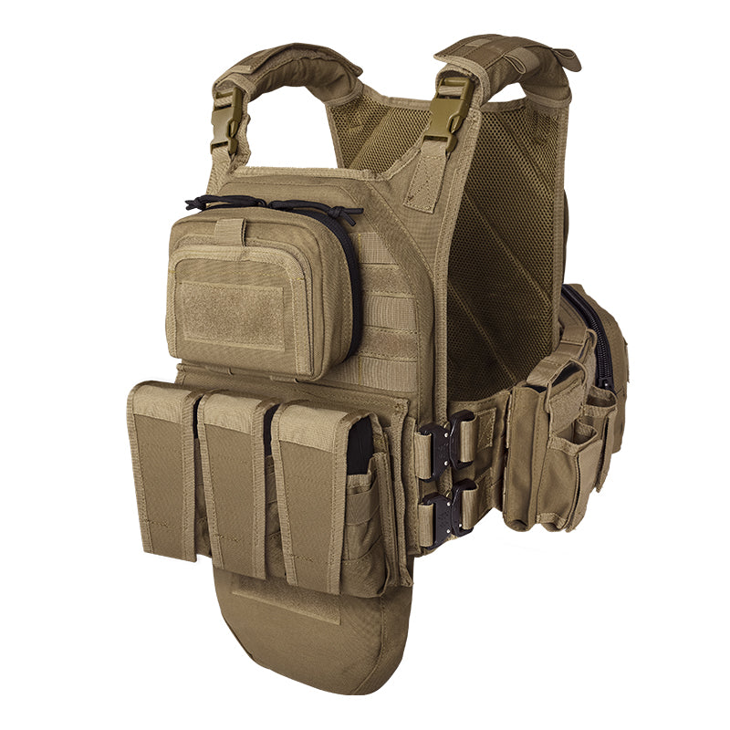 VT-8334 Tactical Vest Complete Set with MOLLE System in Tan Color No Additional Features or Attributes Specified