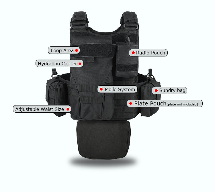 Yakeda VT-8742 Tactical Vest 1000D Polyester High-Density Webbing Camo Pattern for No Attributes Specified