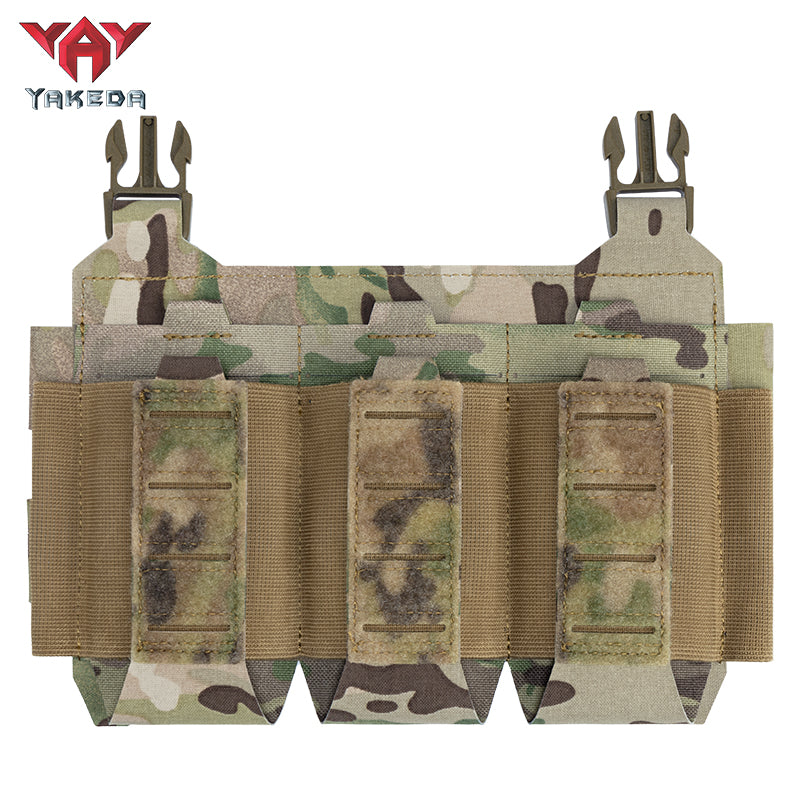 YKD-0143-556 Long Tactical Pack With Three Front Magazine Pouches And Molle System With Buckles