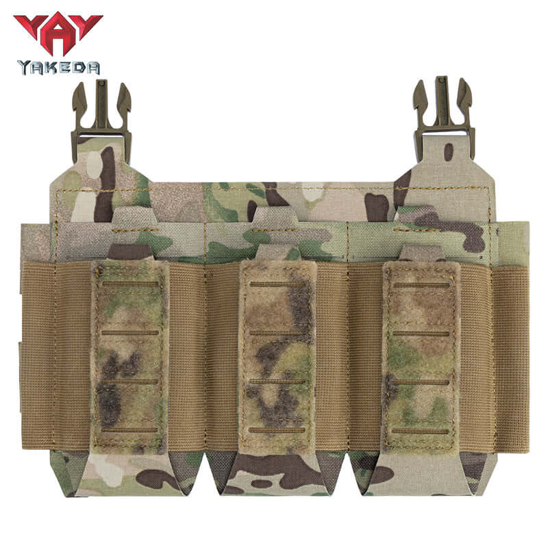 YKD-0143-556 Long Tactical Pack With Three Front Magazine Pouches And Molle System With Buckles