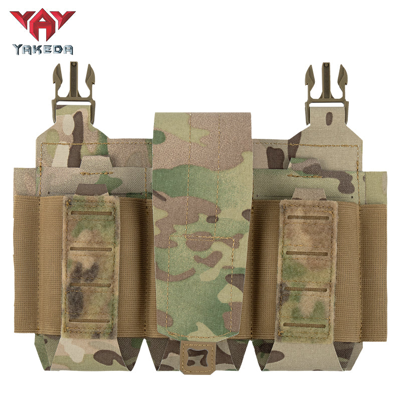 YKD-0143-556 Long Tactical Pack With Three Front Magazine Pouches And Molle System With Buckles
