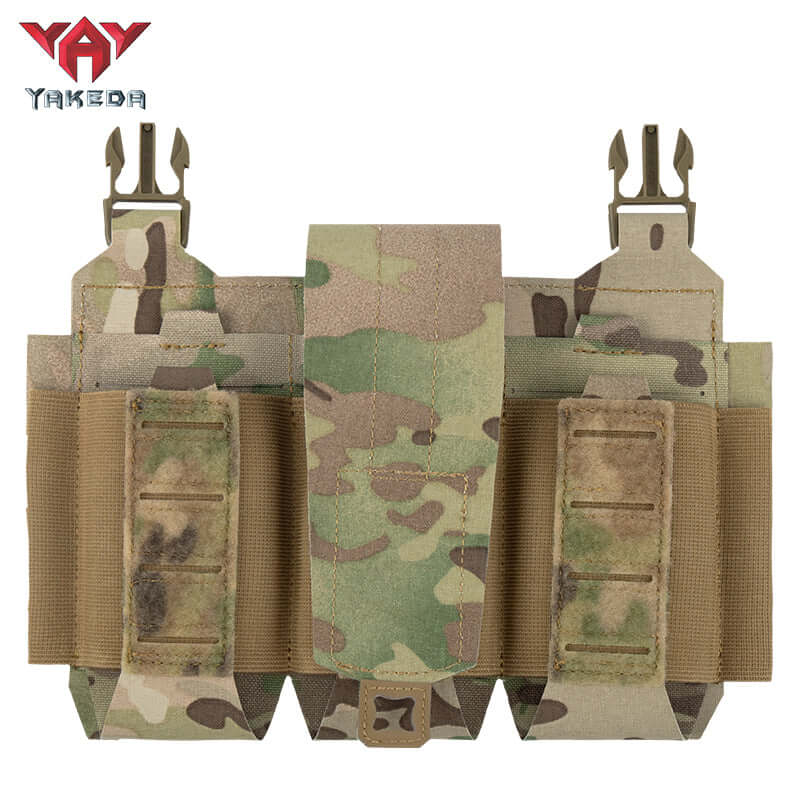 YKD-0143-556 Long Tactical Pack With Three Front Magazine Pouches And Molle System With Buckles