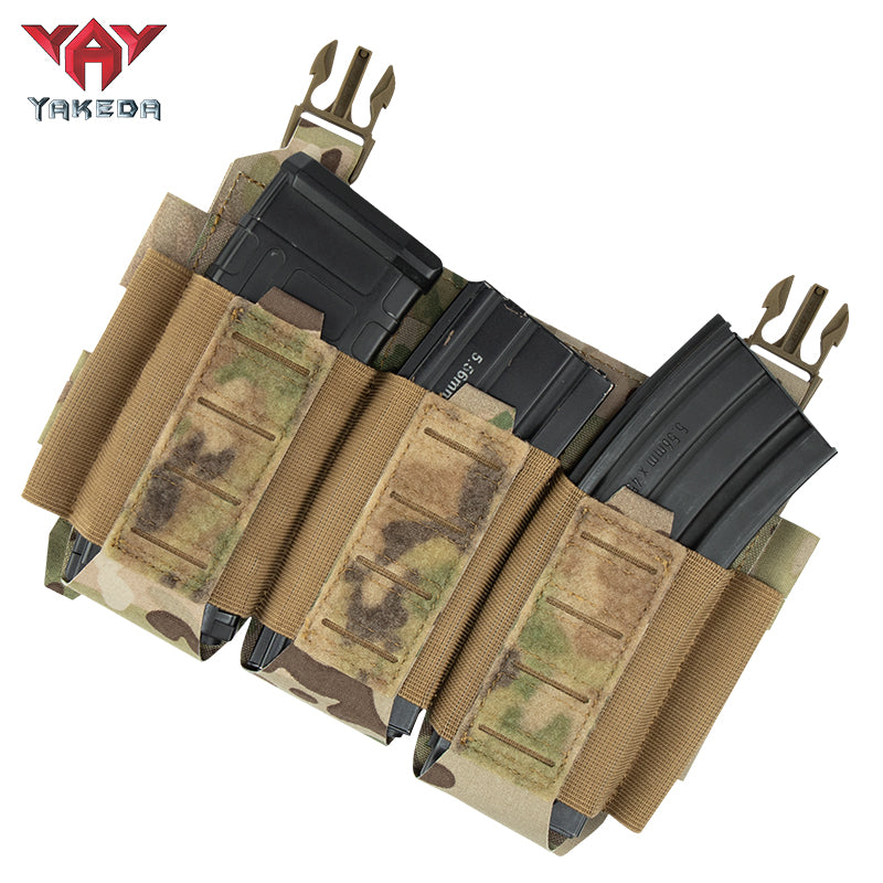YKD-0143-556 Long Tactical Pack With Three Front Magazine Pouches And Molle System With Buckles