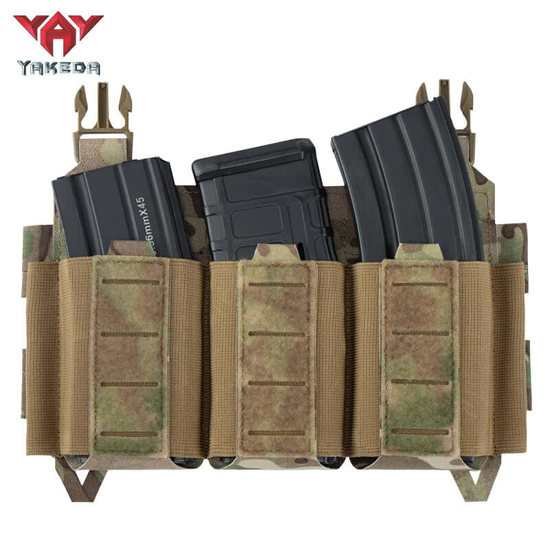 YKD-0144-762 Short Tactical Pack With Three Front Magazine Pouches And Molle System With Buckles