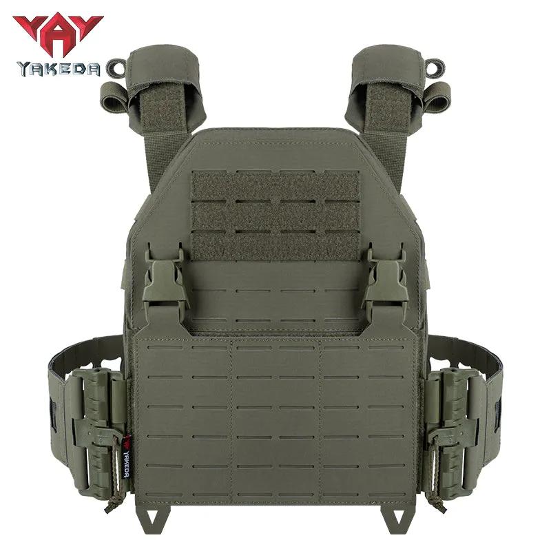 YAKEDA YKD-0103 Lightweight Tactical Plate Carrier - 500D Nylon Laser-Cut MOLLE Vest for Outdoor Training