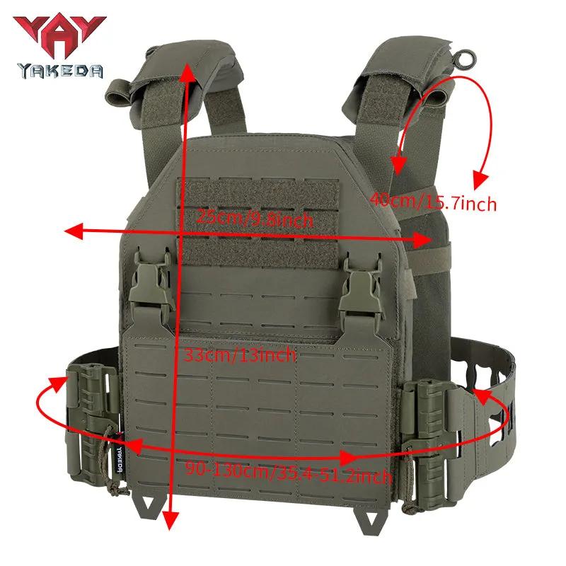 YAKEDA YKD-0103 Lightweight Tactical Plate Carrier - 500D Nylon Laser-Cut MOLLE Vest for Outdoor Training