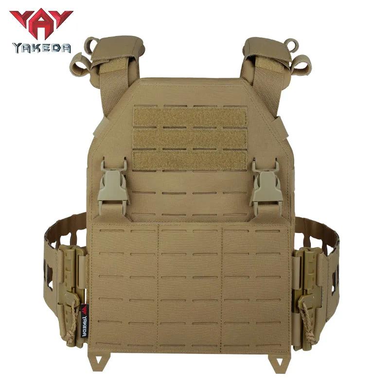 YAKEDA YKD-0103 Lightweight Tactical Plate Carrier - 500D Nylon Laser-Cut MOLLE Vest for Outdoor Training