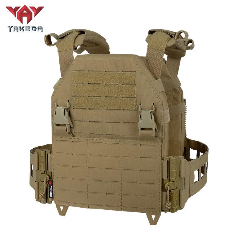 YAKEDA YKD-0103 Lightweight Tactical Plate Carrier - 500D Nylon Laser-Cut MOLLE Vest for Outdoor Training