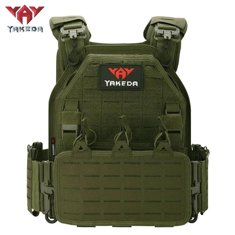YAKEDA VT-6094A tactical vest side view with MOLLE panels