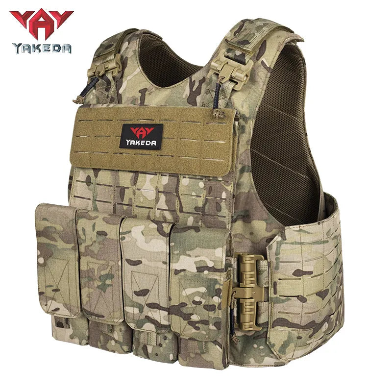 VT-8558 YAKEDA Camouflage Nylon Chaleco Tactico Combat MOLLE Plate Carrier Tactical Vest - YAKEDA