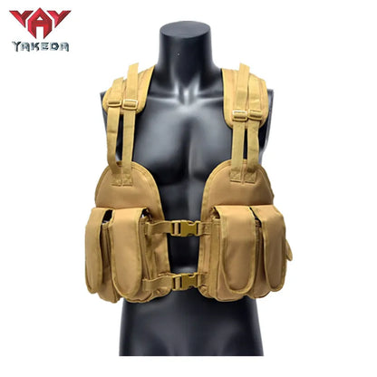 YG-001 Tactical Chest Rig Adjustable Padded Modular Military Vest Magazine Holder Pocket Platform Tactical Vest Waistcoat - YAKEDA