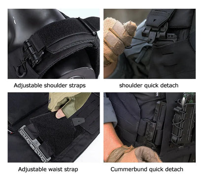 VT-8545 YAKEDA Tactical Vest Shoulder Quick Detach Shooting Training - YAKEDA