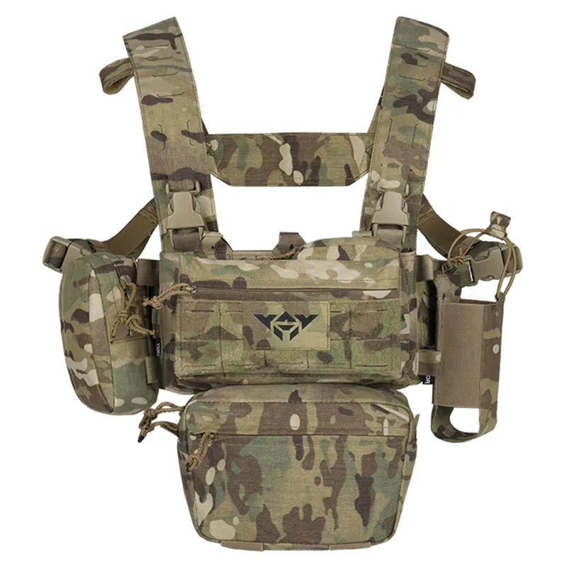 YKD0232 YAKEDA Mk3 Chest Mount Outdoor Sports Lightweight Load Vest Set - YAKEDA