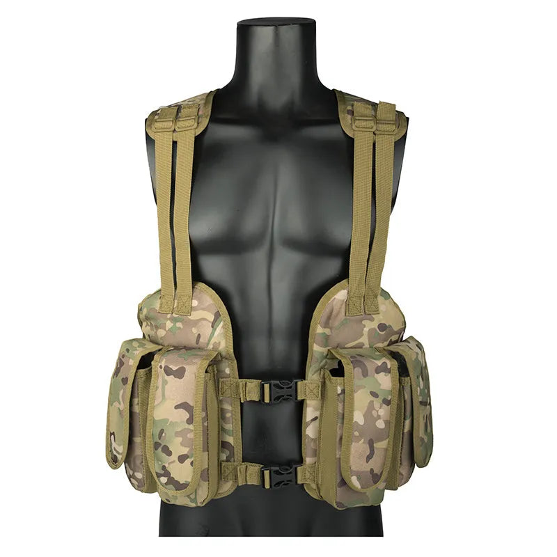 YG-001 Tactical Chest Rig Adjustable Padded Modular Military Vest Magazine Holder Pocket Platform Tactical Vest Waistcoat - YAKEDA