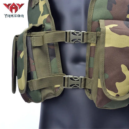 YG-001 Tactical Chest Rig Adjustable Padded Modular Military Vest Magazine Holder Pocket Platform Tactical Vest Waistcoat - YAKEDA