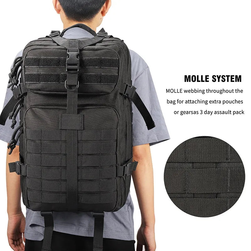 BK-2265 YAKEDA Tactical Backpack Molle System 3P Outdoor Backpack - YAKEDA