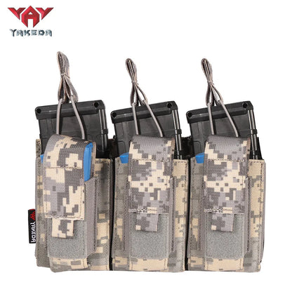 TL-806 Tactical Triple Magazine Nylon 1000D Multi-Purpose molle System Wearable Belt Accessory Pouch - YAKEDA