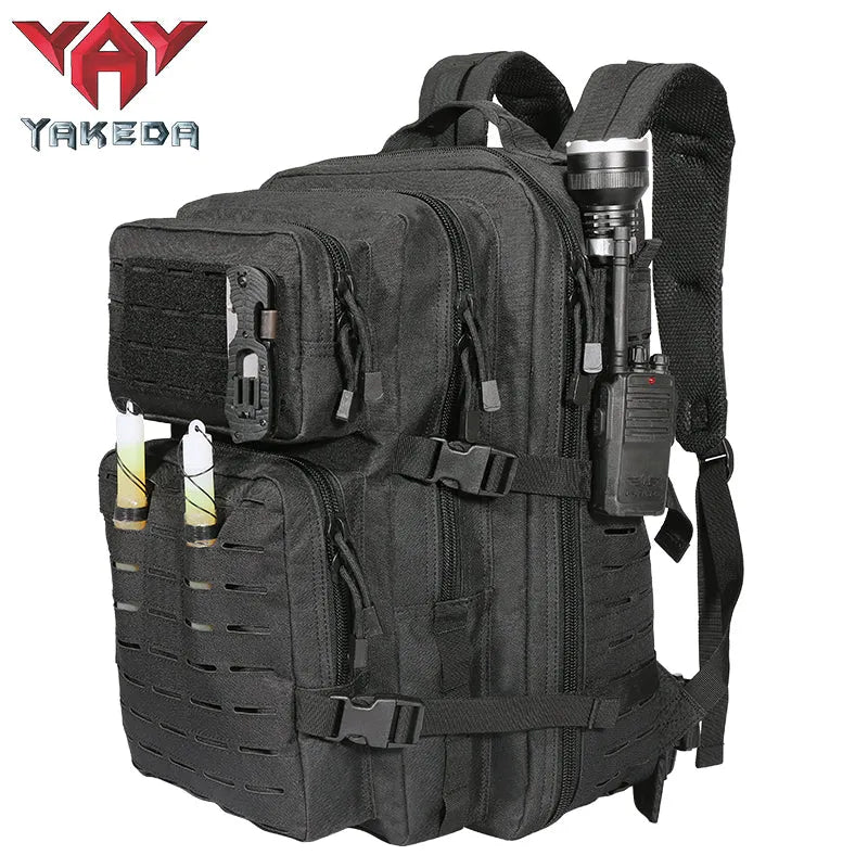 GB-0065 Mountaineering Military Tactical Backpack Men's Hiking Sports Backpack Camouflage System 3P Outdoor Bag 45L - YAKEDA