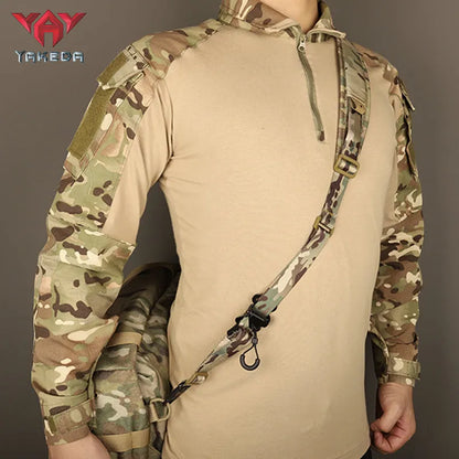 YKD-0203 500D Nylon Tactical Single Straps Nylon Sling Webbbing Sling Bungee Strap Hunting Accessories Tactical Sling - YAKEDA