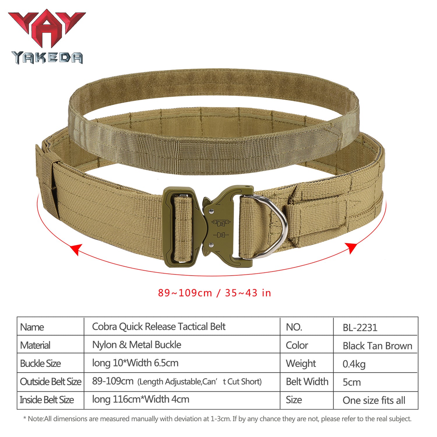 BL-2231 2 In 1 Tactical Belt