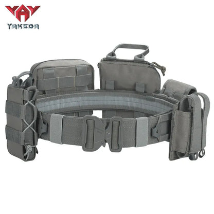 YD-2088 YAKEDA Tactical Belt Outdoor Patrol Multifunctional Eight-Piece Set Can Be Hooked Up Removable Adjustable Tactical Belt - YAKEDA