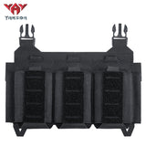 YKD-0144-762 Short Tactical Pack With Three Front Magazine Pouches And Molle System With Buckles