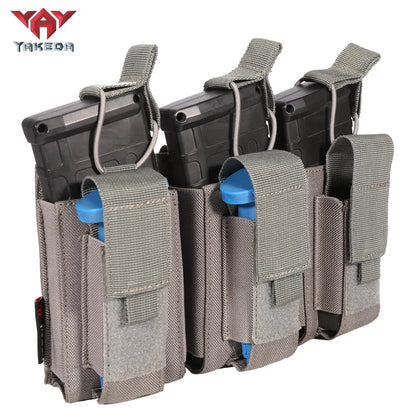 TL-806 Tactical Triple Magazine Nylon 1000D Multi-Purpose molle System Wearable Belt Accessory Pouch - YAKEDA