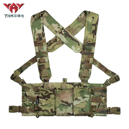 YKD-0240 YAKEDA Tactical Chest Hanger Base 500D Nylon Lightweight Modular Chest Hanger Type 56 Sling Pocket Upgrade - YAKEDA