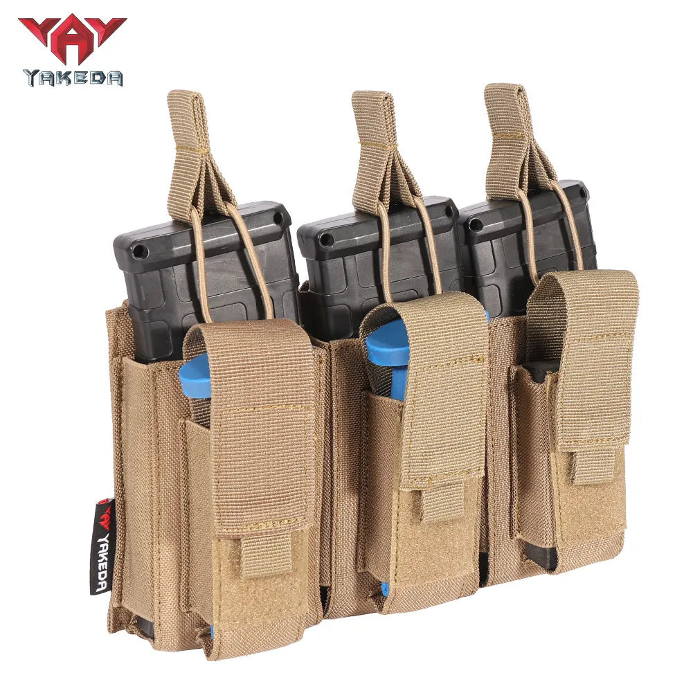 TL-806 Tactical Triple Magazine Nylon 1000D Multi-Purpose molle System Wearable Belt Accessory Pouch - YAKEDA