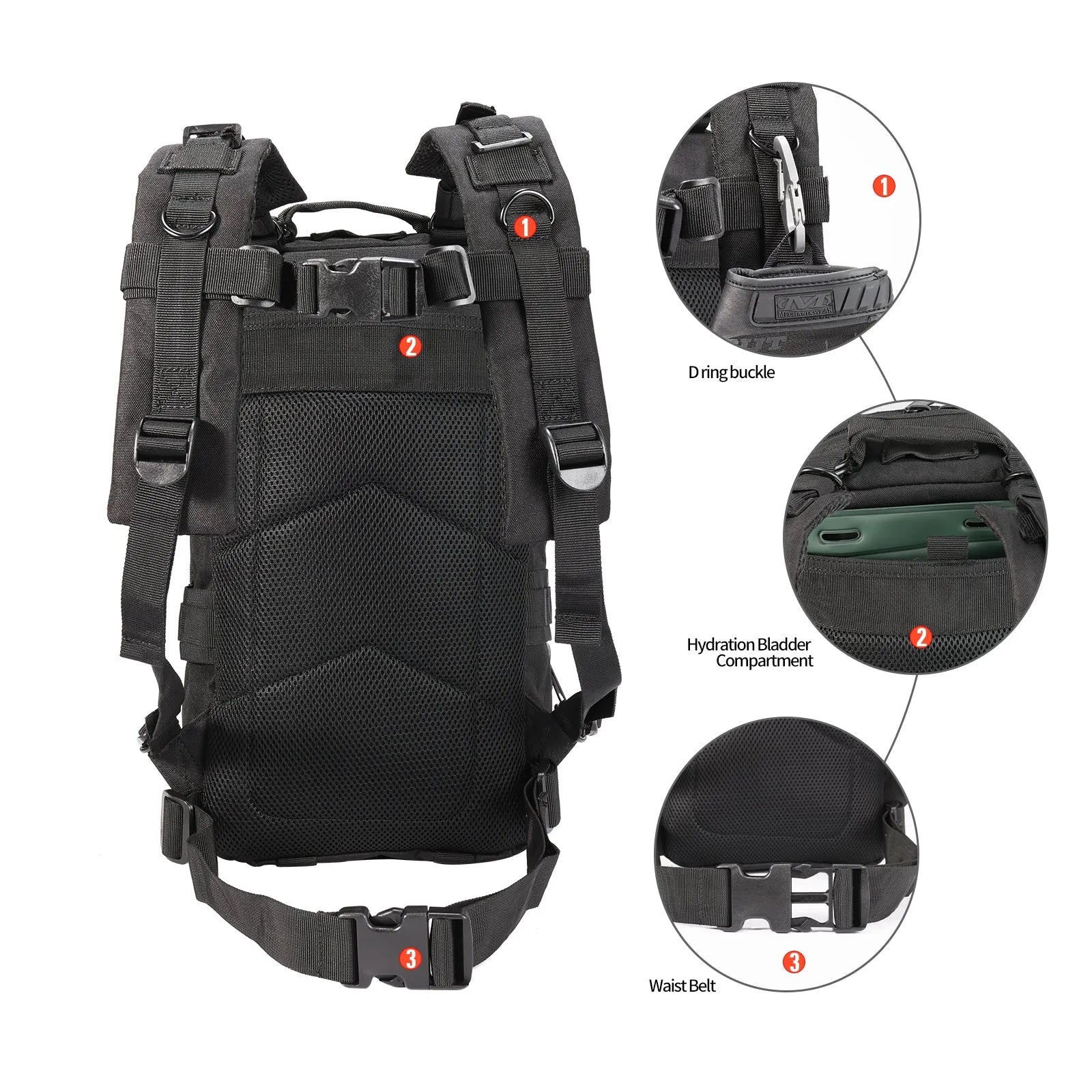 BK-2282 Tactical Backpack Military Backpacks 27L Army Survival