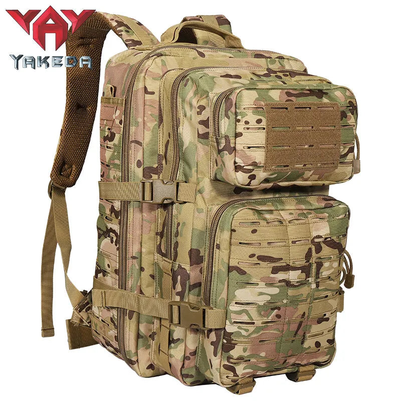 GB-0065 Mountaineering Military Tactical Backpack Men's Hiking Sports Backpack Camouflage System 3P Outdoor Bag 45L - YAKEDA