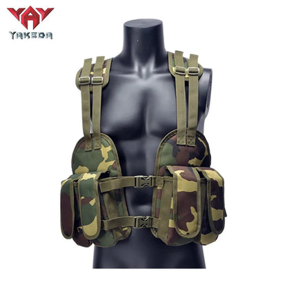 YG-001 Tactical Chest Rig Adjustable Padded Modular Military Vest Magazine Holder Pocket Platform Tactical Vest Waistcoat - YAKEDA