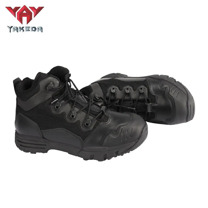 Botas Militares Police Army Boot Waterproof Hiking Boot Combat Tactical Leather Black Military Boots For Men - YAKEDA