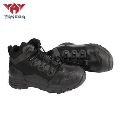 Botas Militares Police Army Boot Waterproof Hiking Boot Combat Tactical Leather Black Military Boots For Men - YAKEDA