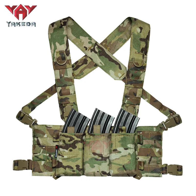 YKD-0240 YAKEDA Tactical Chest Hanger Base 500D Nylon Lightweight Modular Chest Hanger Type 56 Sling Pocket Upgrade - YAKEDA