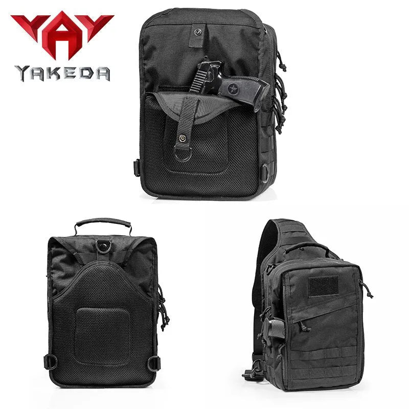 KF-088 Nylon Tactical Sling Bag Cross Body Gun Backpack Design For Handgun Move Quickly - YAKEDA