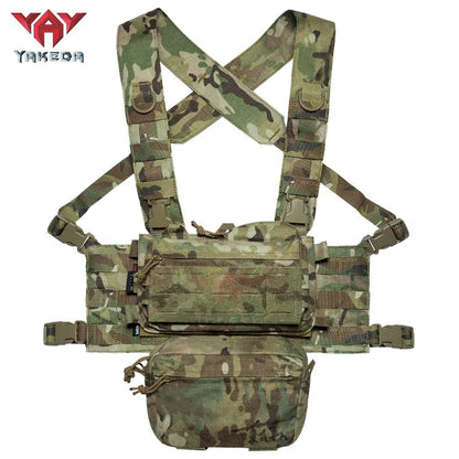 YKD-0240 YAKEDA Tactical Chest Hanger Base 500D Nylon Lightweight Modular Chest Hanger Type 56 Sling Pocket Upgrade - YAKEDA