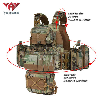 VT-8833TB YAKEDA Camouflage Tactical Vest Outdoor CS Military Tactical Vest Multifunctional Tactical Vests - YAKEDA