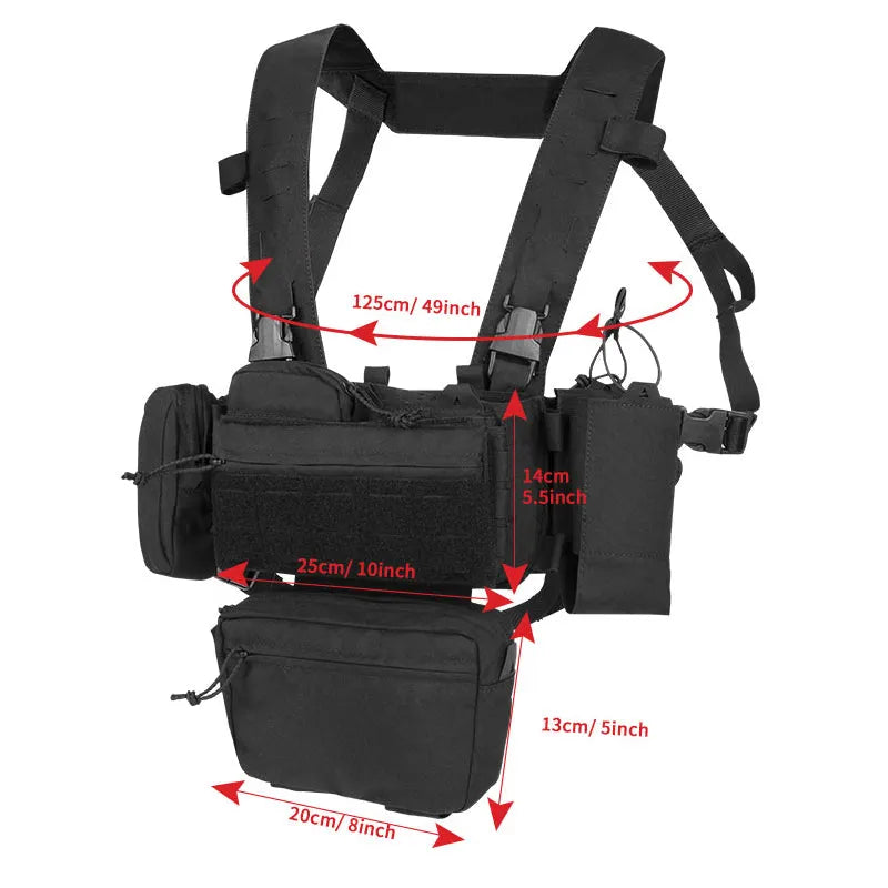 YKD0232 YAKEDA Mk3 Chest Mount Outdoor Sports Lightweight Load Vest Set - YAKEDA