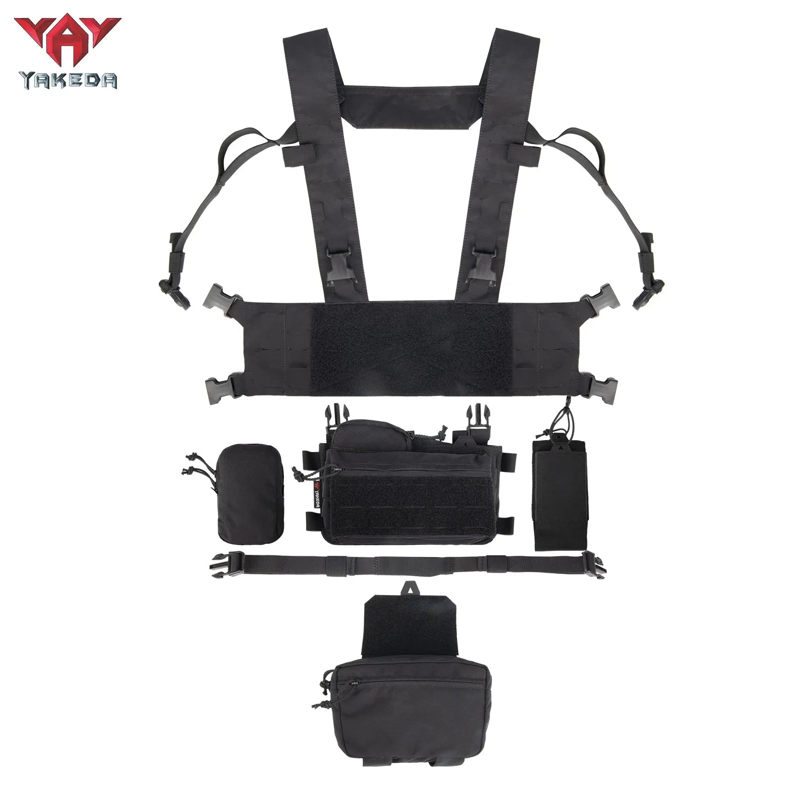 YKD0232 YAKEDA Mk3 Chest Mount Outdoor Sports Lightweight Load Vest Set - YAKEDA