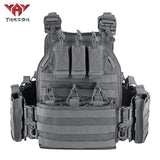 YAKEDA VT-6026-1 Quick Release Tactical Plate Carrier - Adjustable MOLLE Vest for Shooting & Airsoft